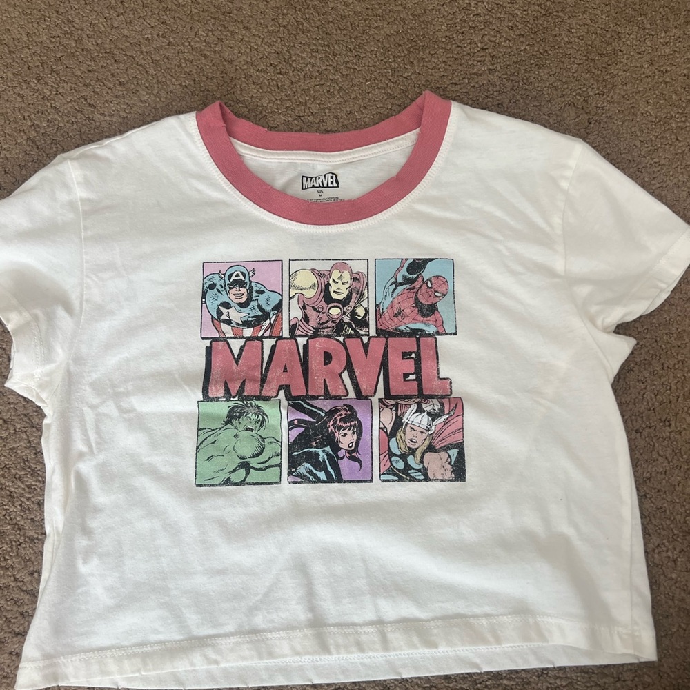 Marvel Kids White and Pink Superhero T-Shirt